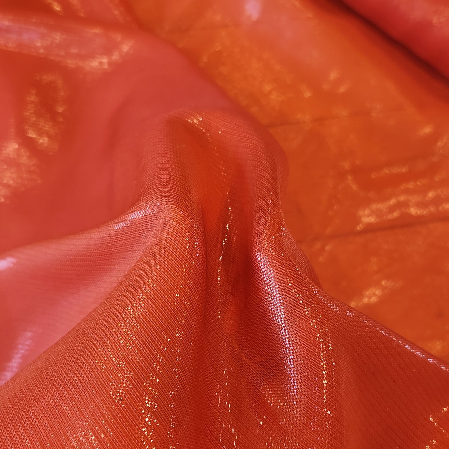 Tangerine lurex chiffon