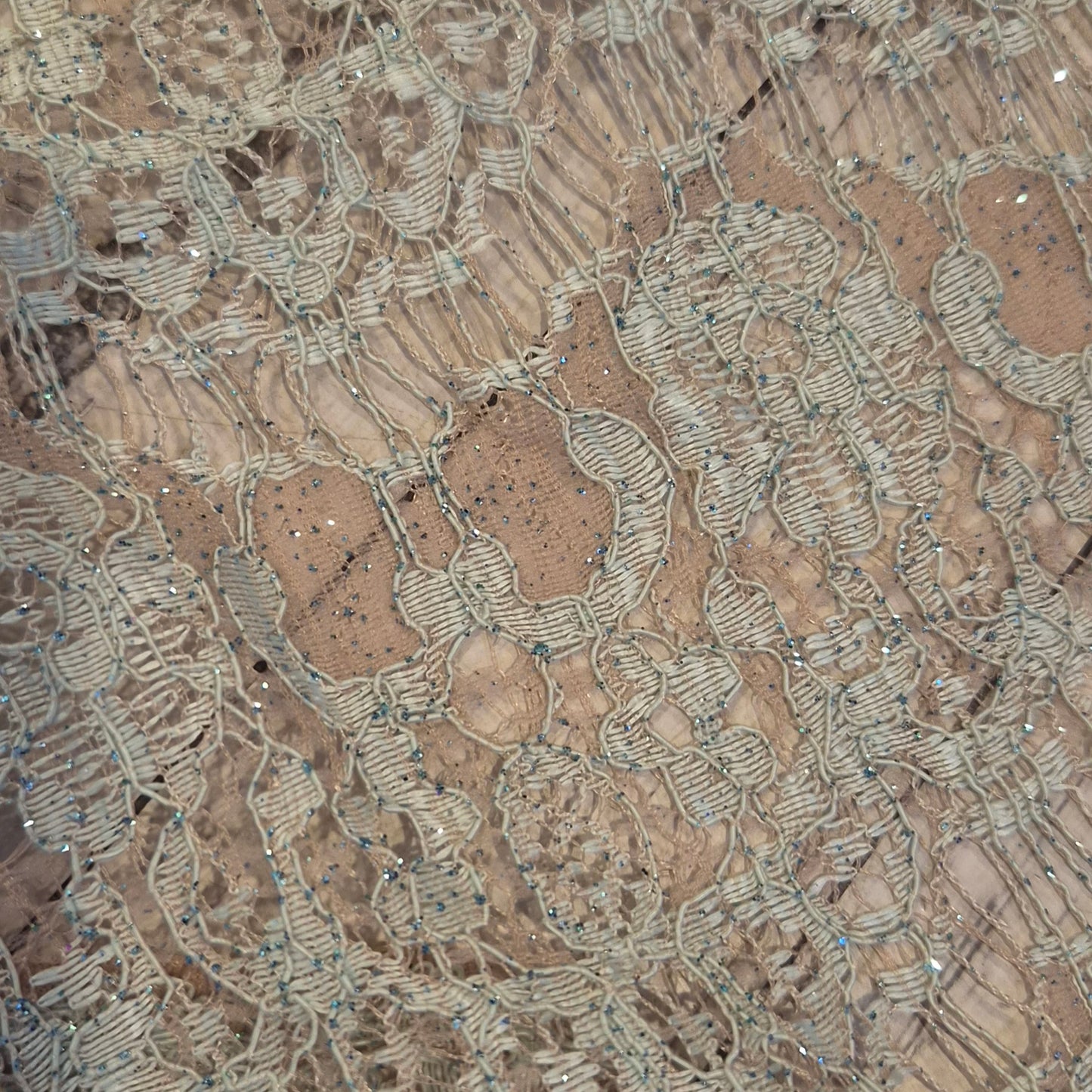 2m mint and Pink lurex lace
