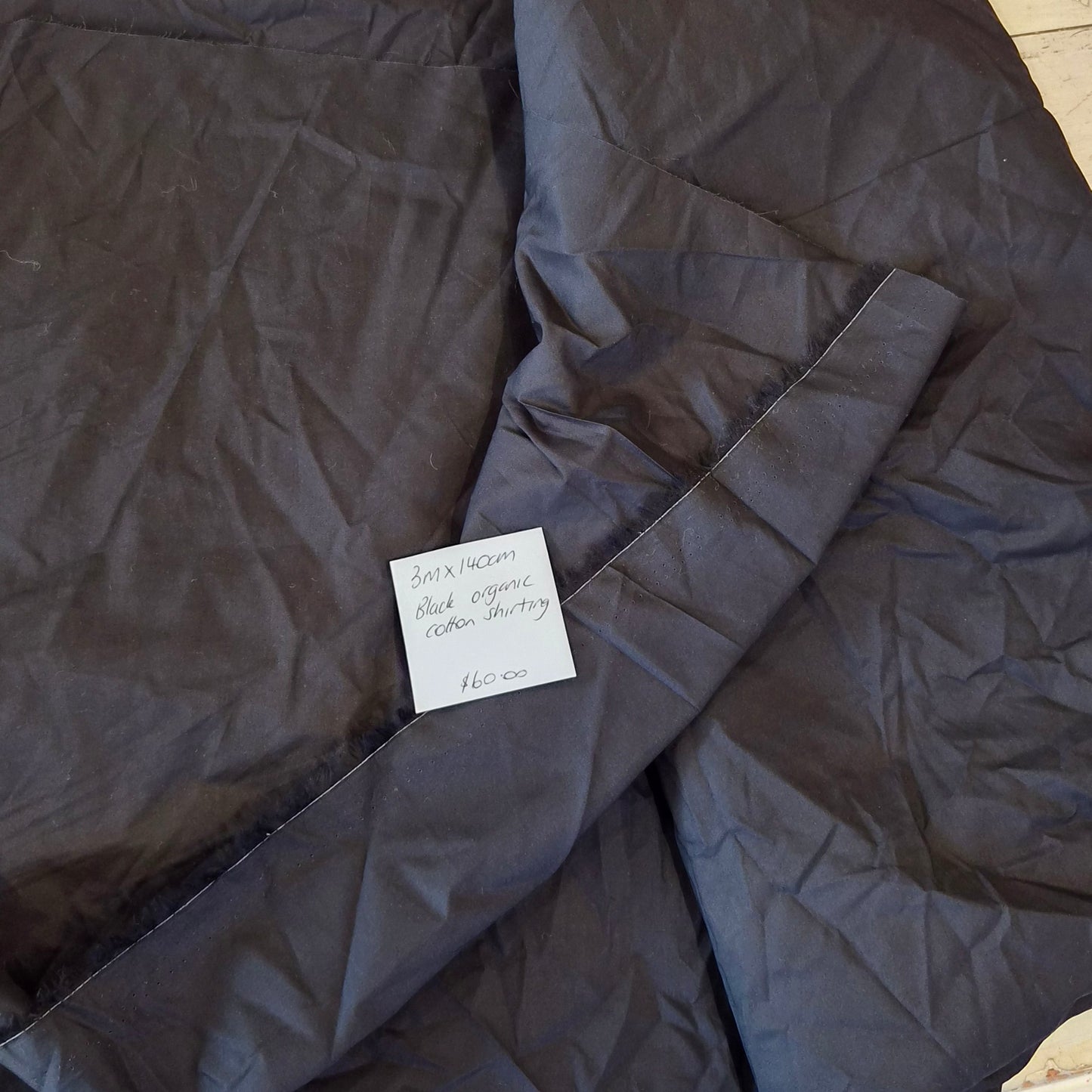 3m Black organic cotton shirting
