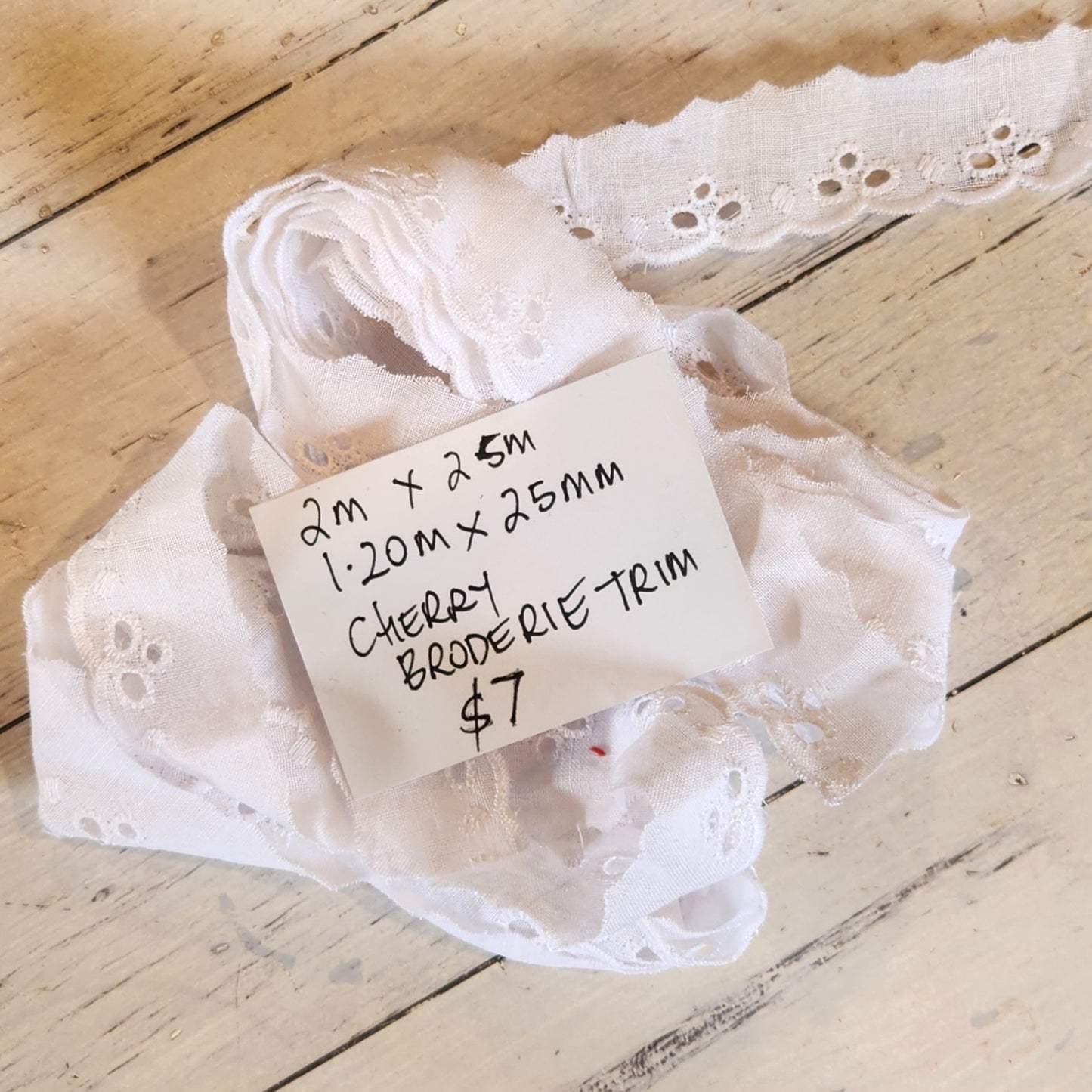 2m and 1.20m cherry broderie trim