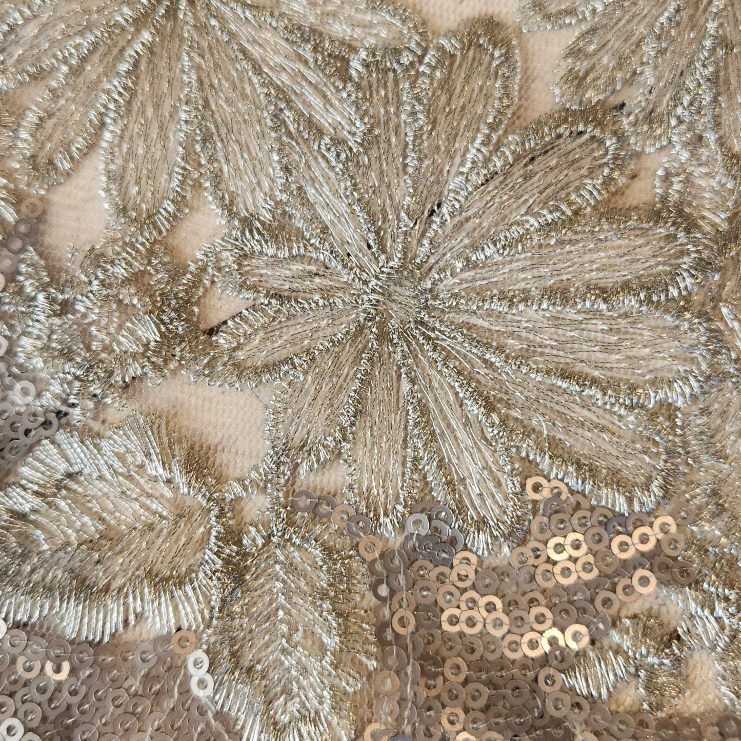 Pewter fantasy Embroidered mesh