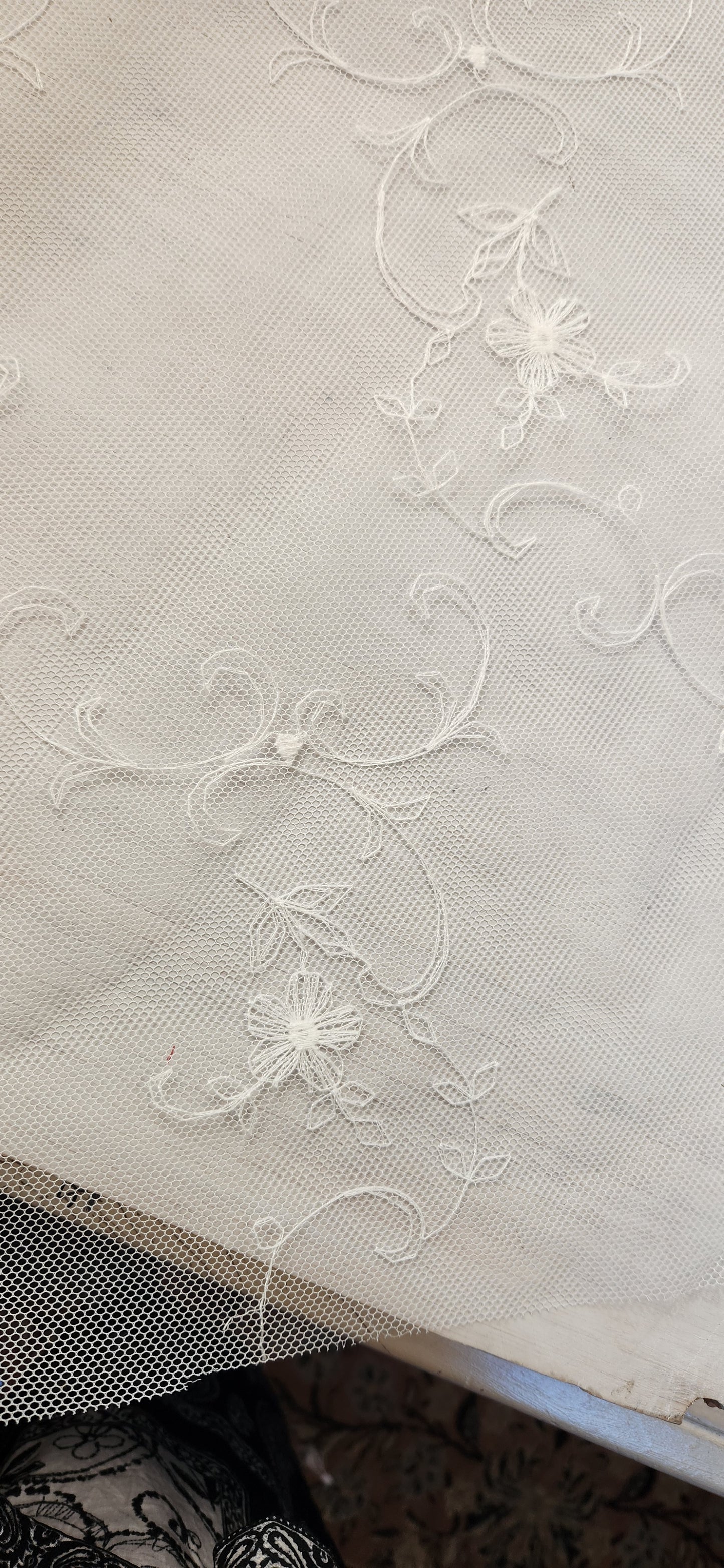 Sarah embroidered French tulle