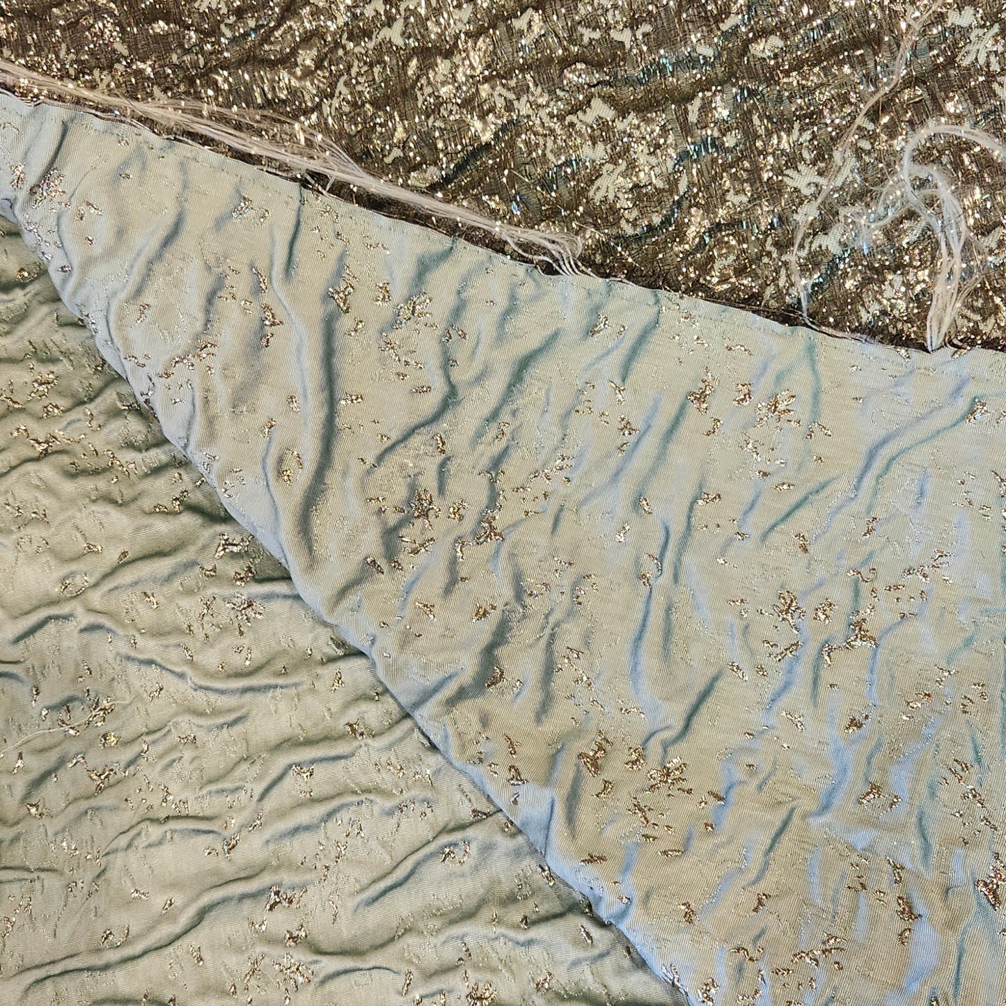 2.3m Sage lurex jacquard brocade