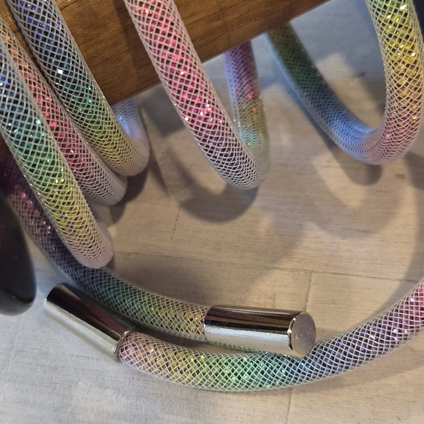 1.35m Rainbow Crystal's on rope with metal toggles