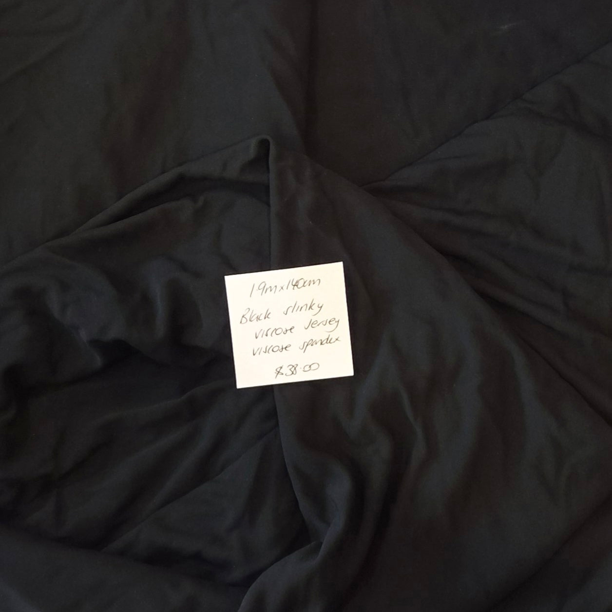 1.9m Black slinky viscose jersey