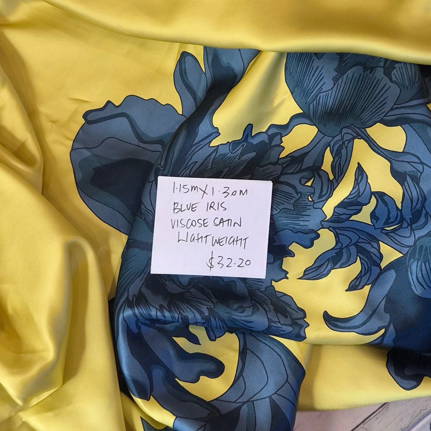 1.15m Blue iris satin