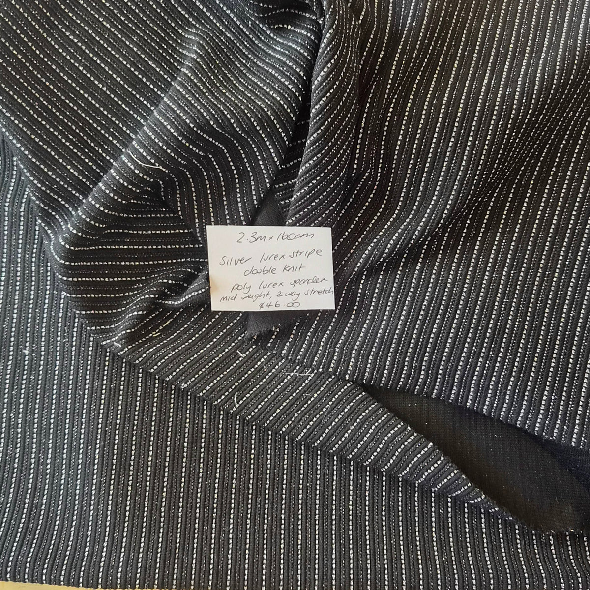 2.30m Silver lurex stripe double knit