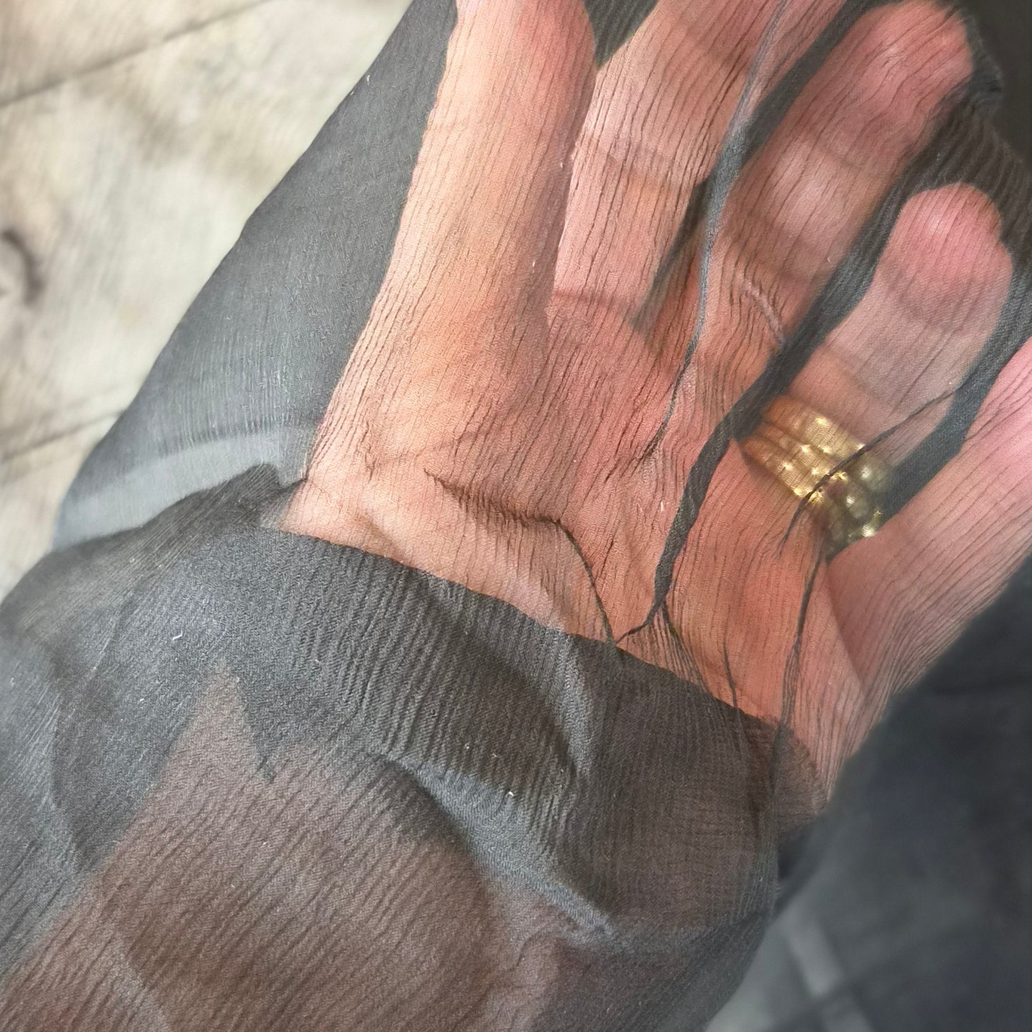 Black crinkle silk chiffon