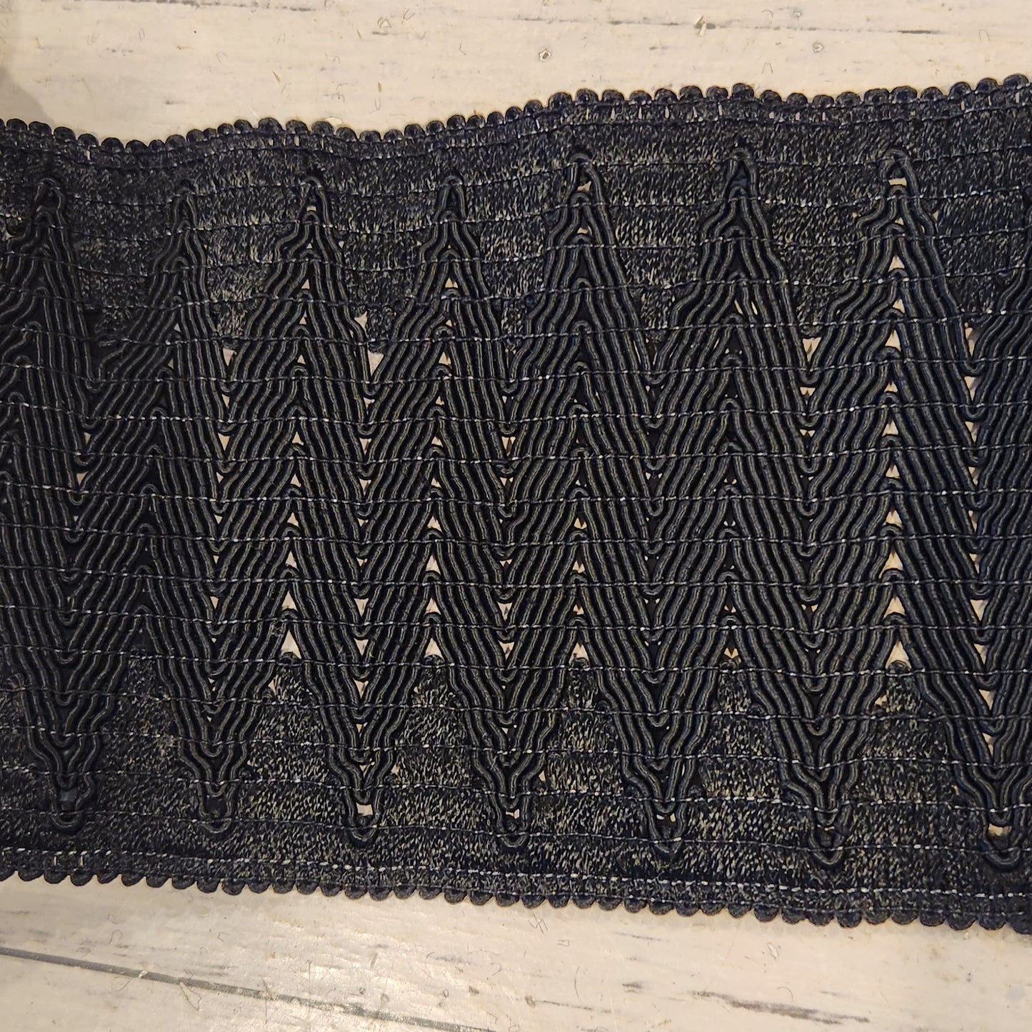 Black decorative shirred elastic