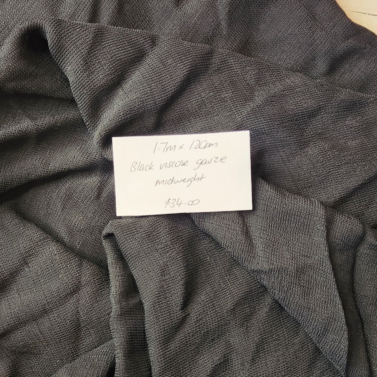 1.7m Black viscose gauze
