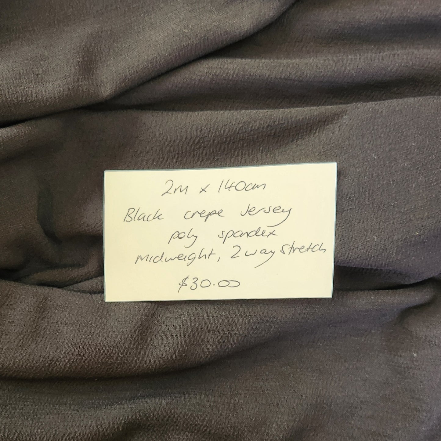 2m Black crepe jersey