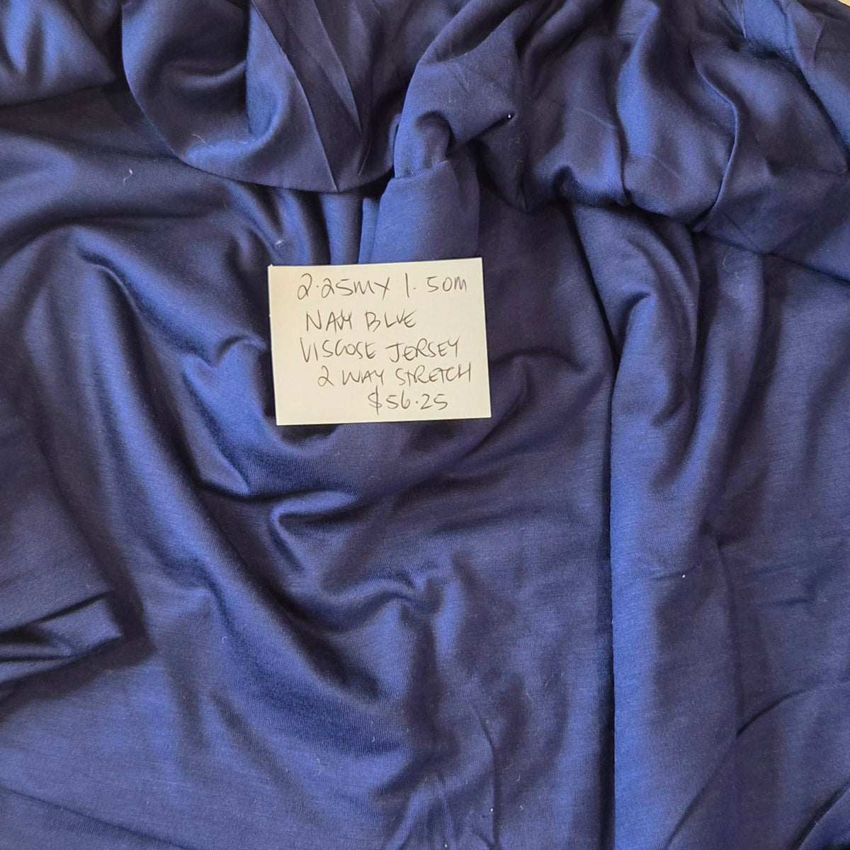 2.25m Navy blue viscose jersey