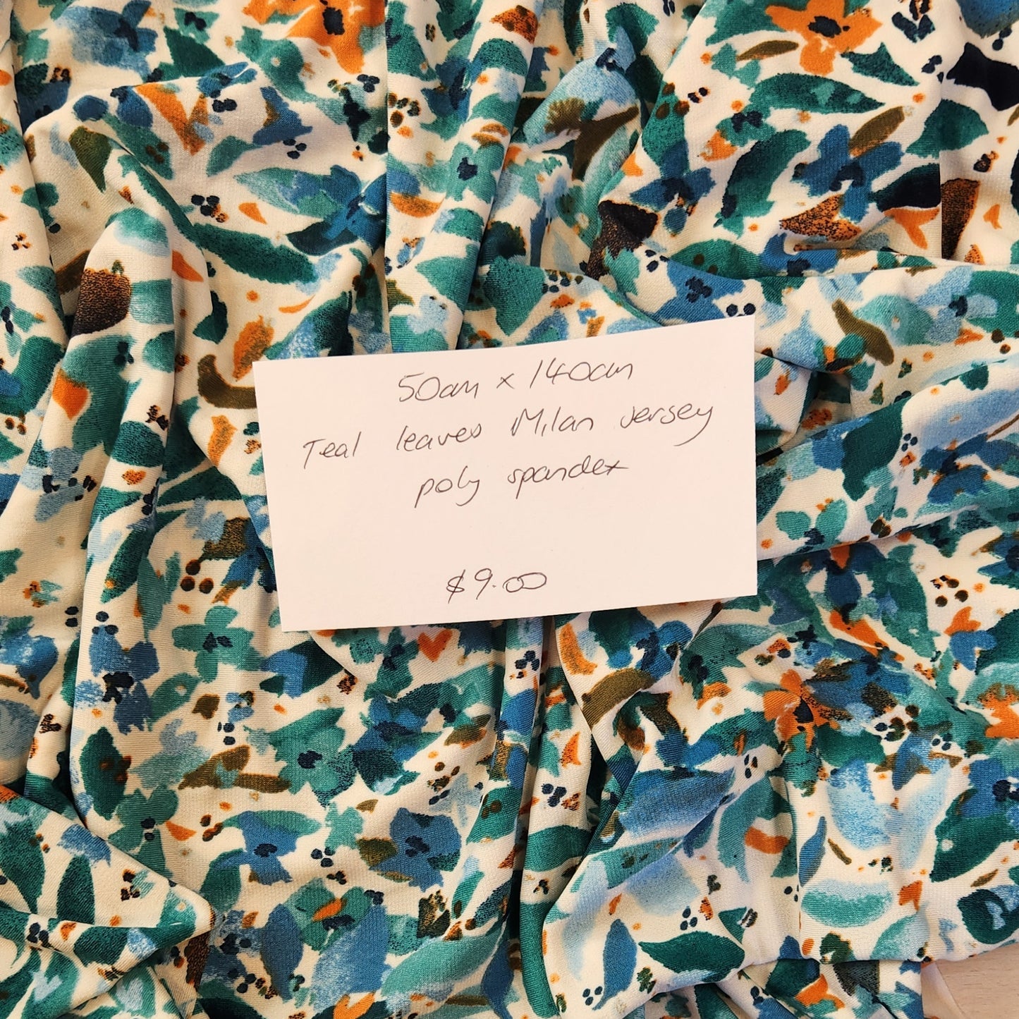 50cm Teal leaves milan jersey