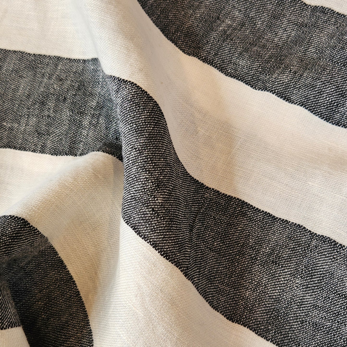 Black and white stripe linen