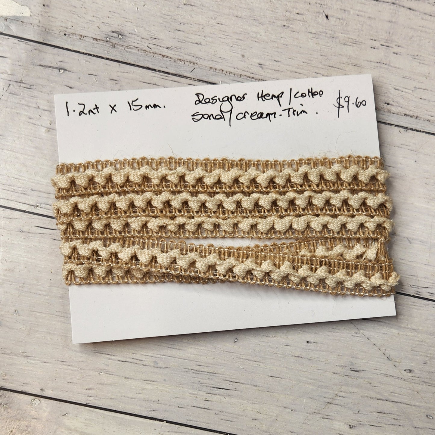 1.2m Designer hemp/ cotton trim
