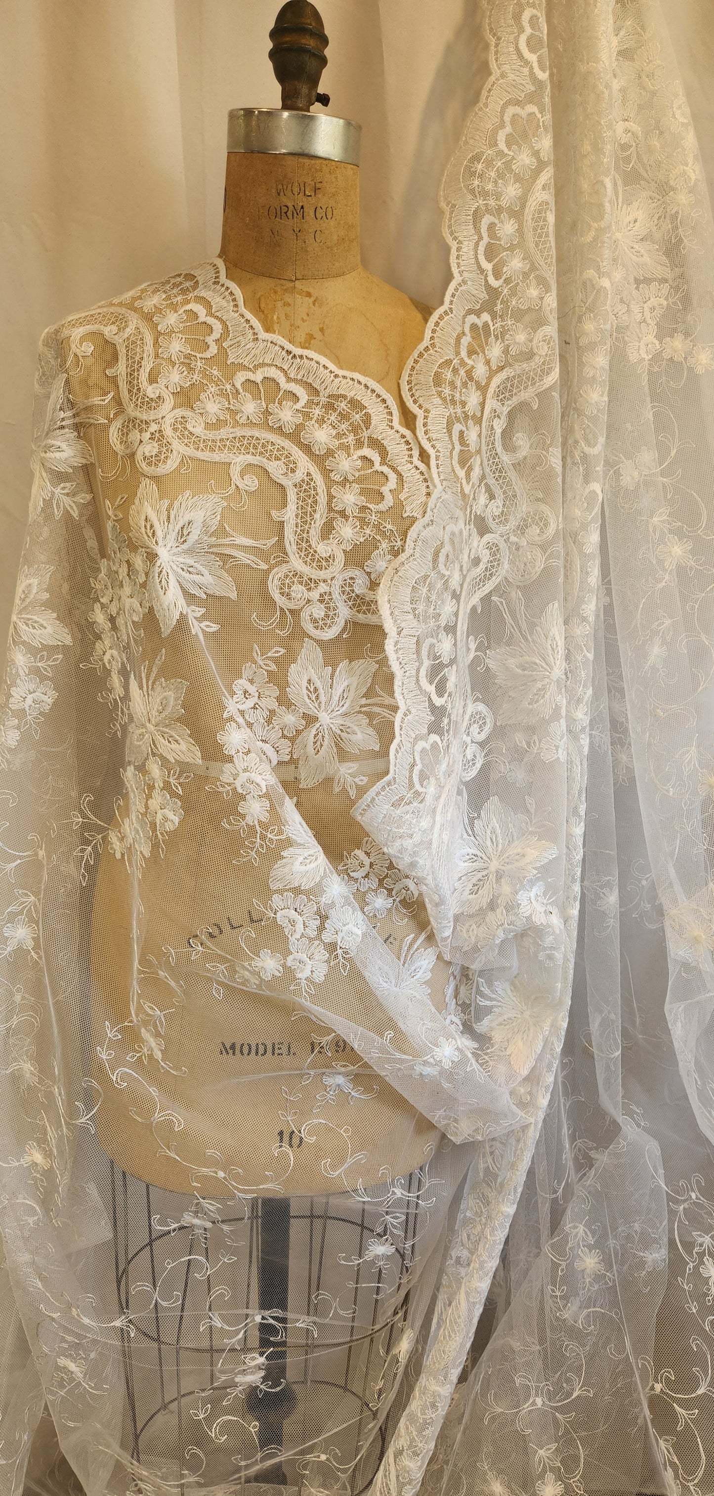 Sarah embroidered French tulle