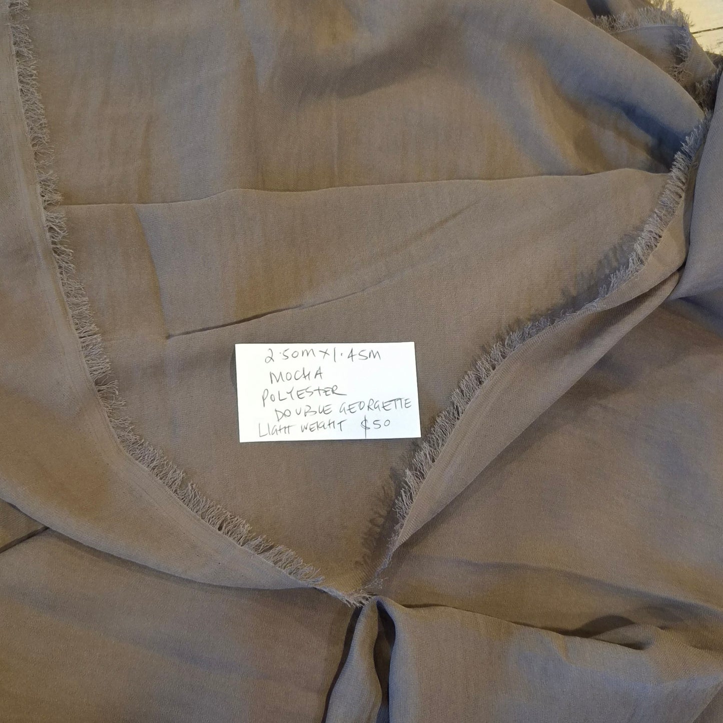 2.50m mocha double georgette