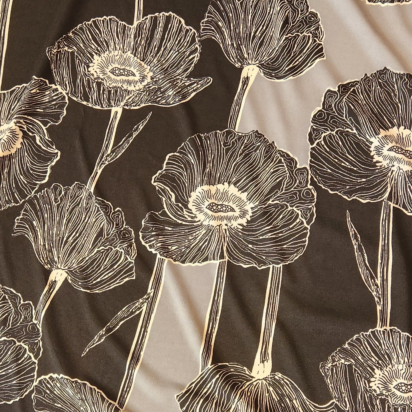 Poppies in Monochrome Milan Jersey