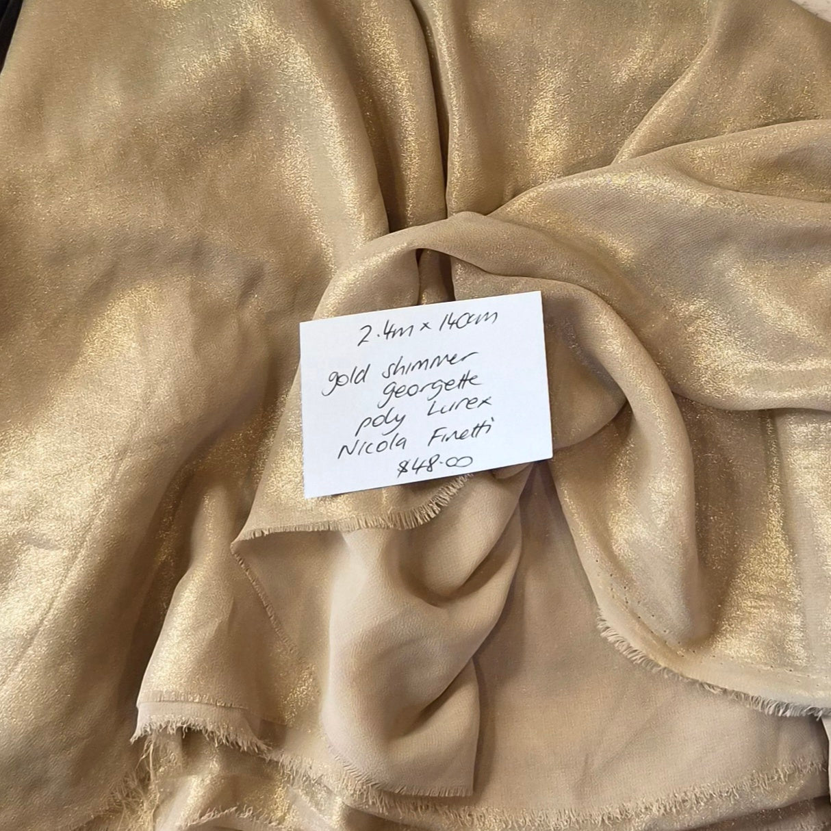 2.4m Gold shimmer georgette