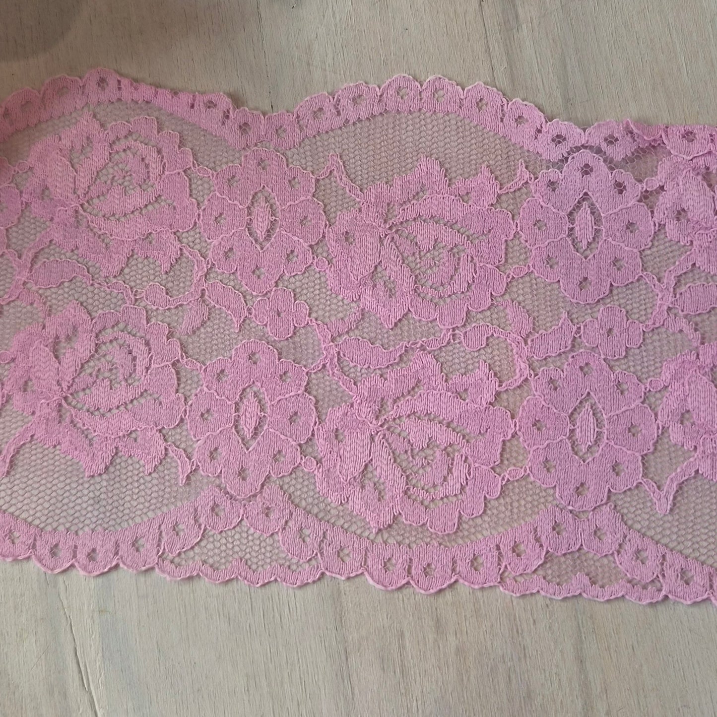 Zoe bubblegum hand dyed lace