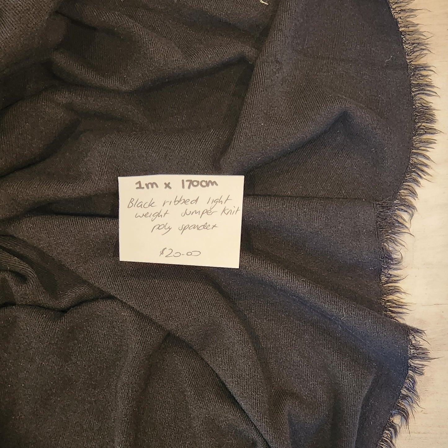 1m Black ribbed jumper knit