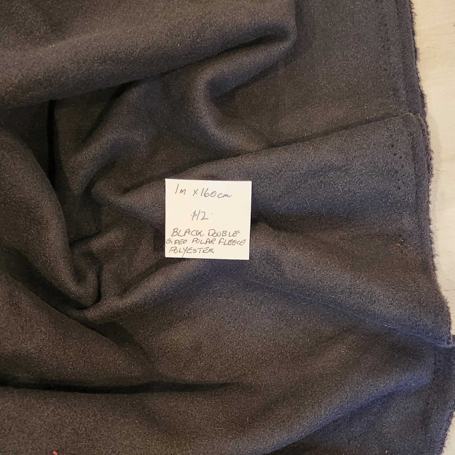 1m Black double sided fleece