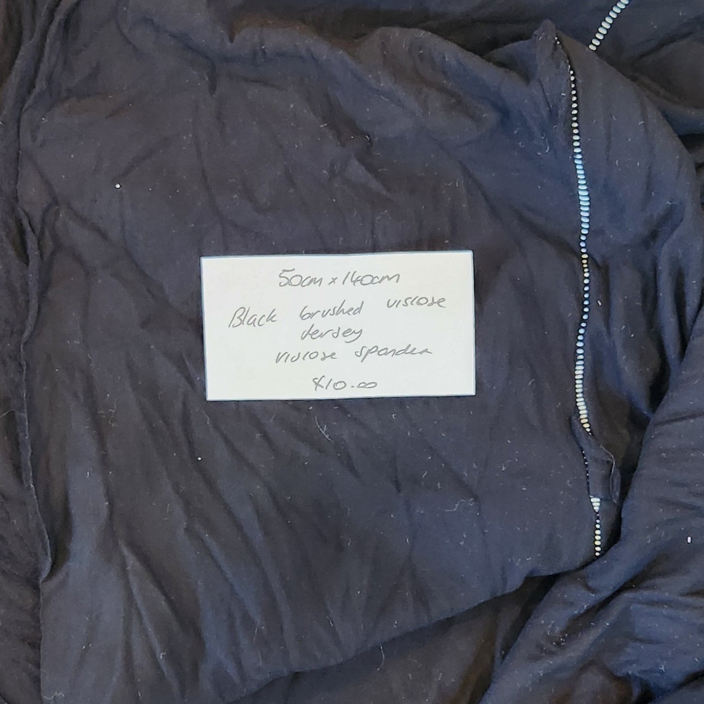 50cm Black brushed viscose jersey