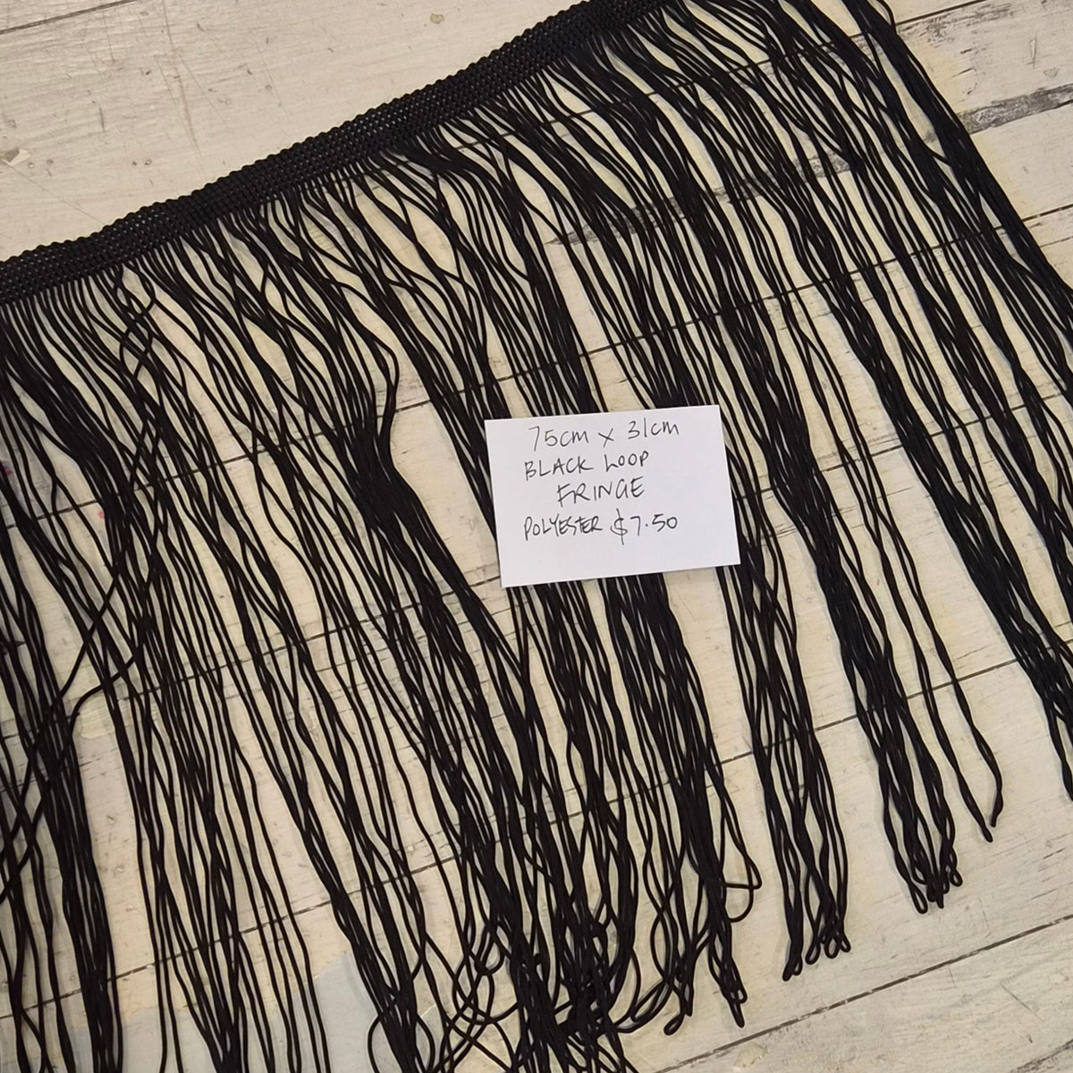 75cm Black loop fringev