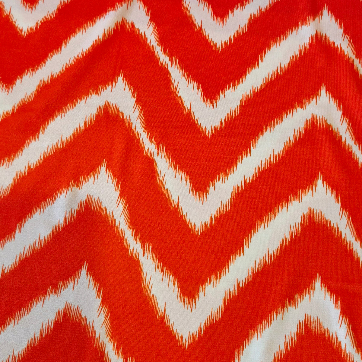 Orange zigzag jersey knit