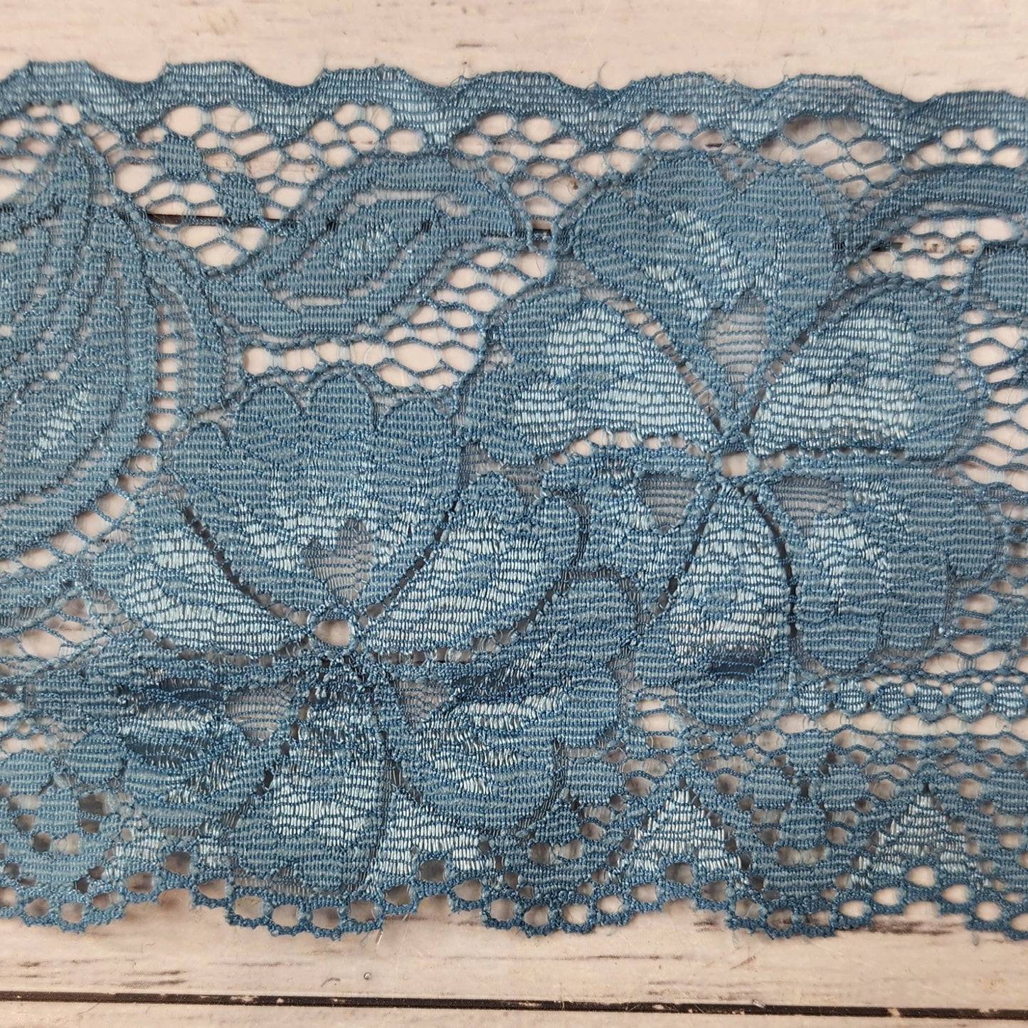 Sea blue embroidered lace