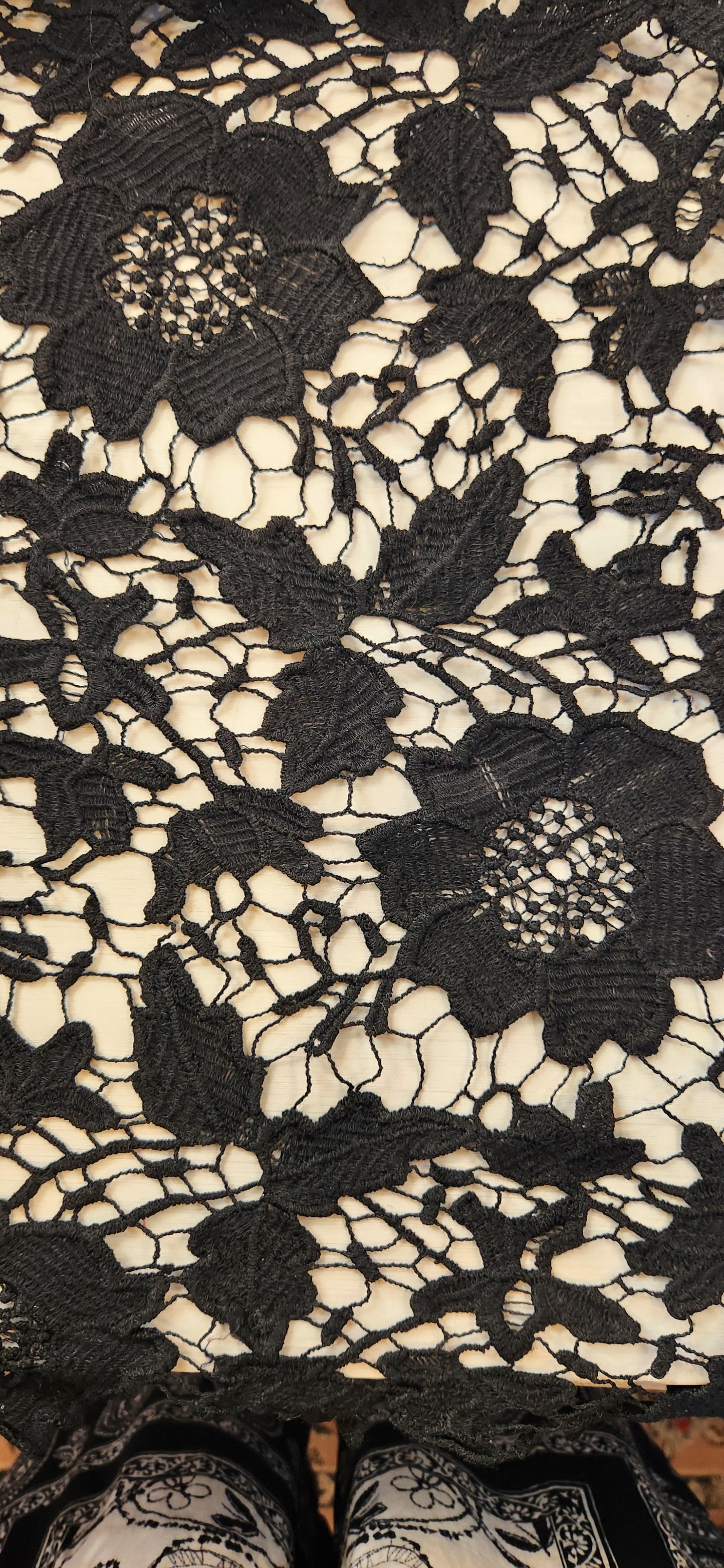 Bella black Guipure Lace