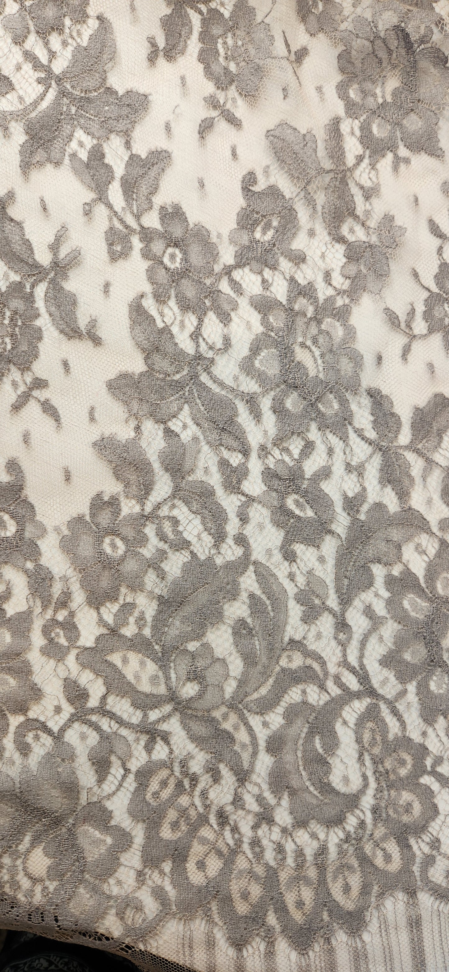 Grace smoke French chantilly lace