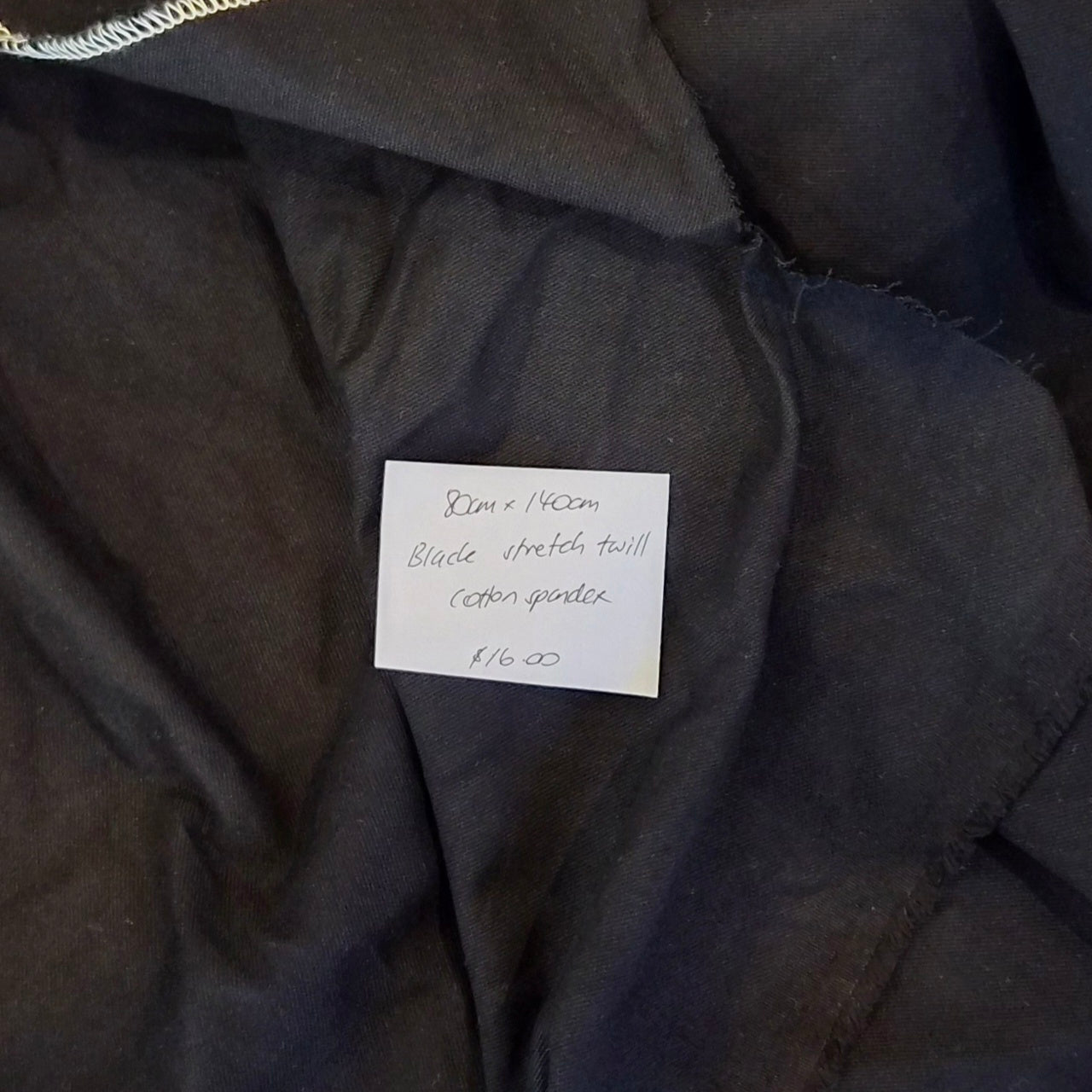 80cm Black stretch twill cotton