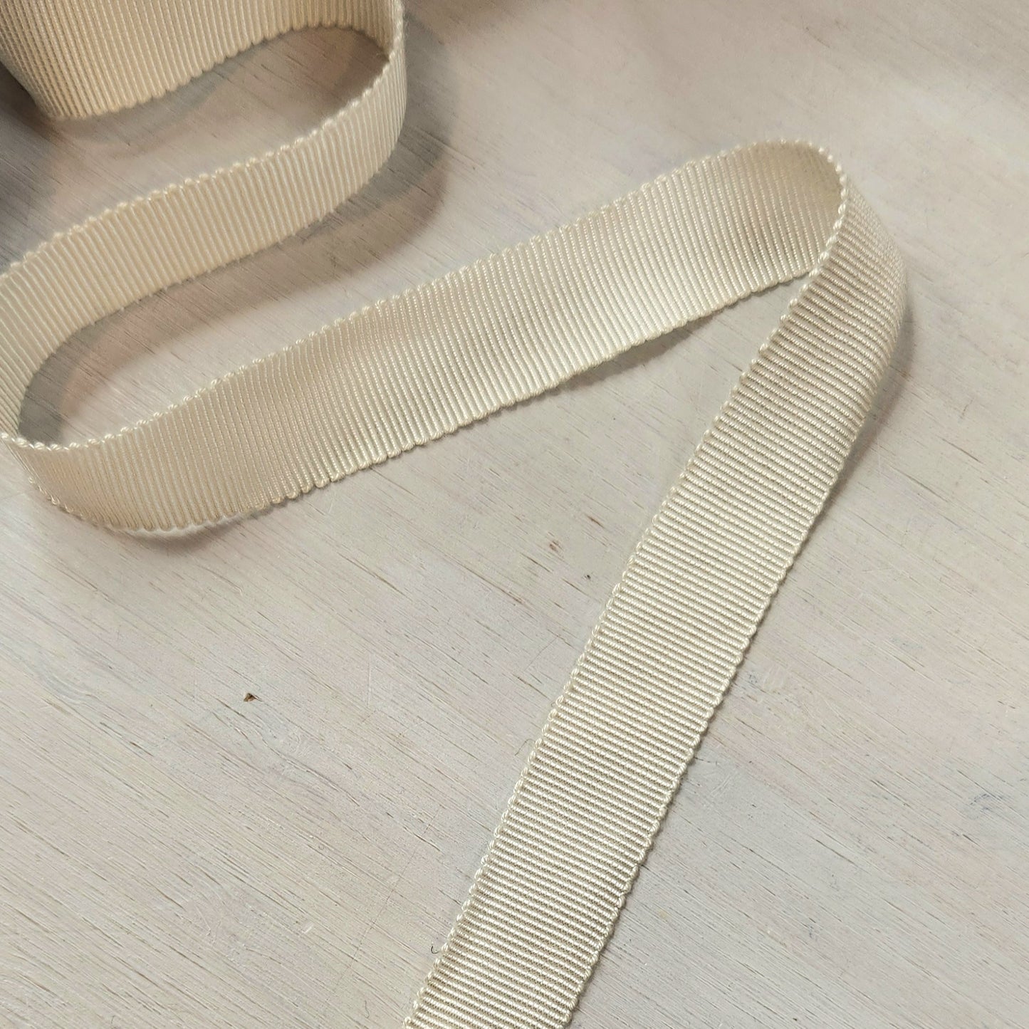 Ivory 14mm grossgrain ribbon