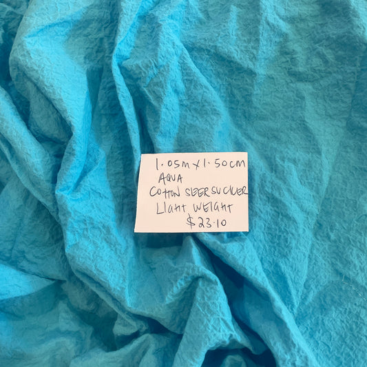1.05 m aqua seersucker