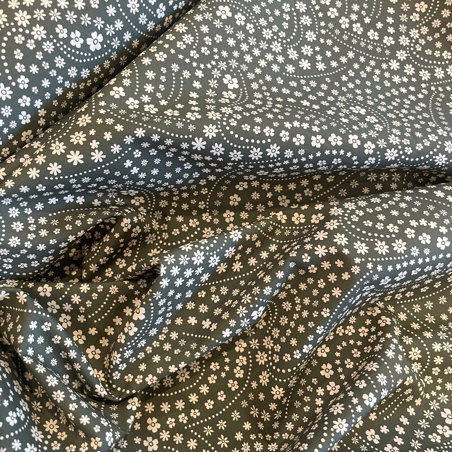 Paisley sage cotton shirting