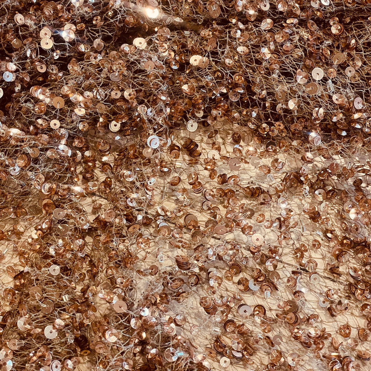 Mia rose gold sequin beaded mesh