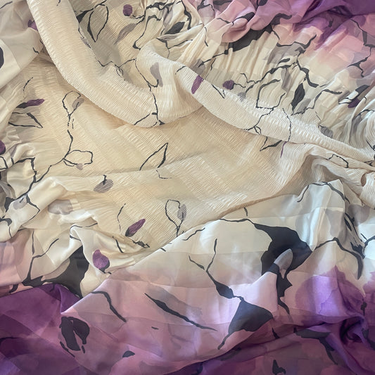 4.5m amethyst shirred satin