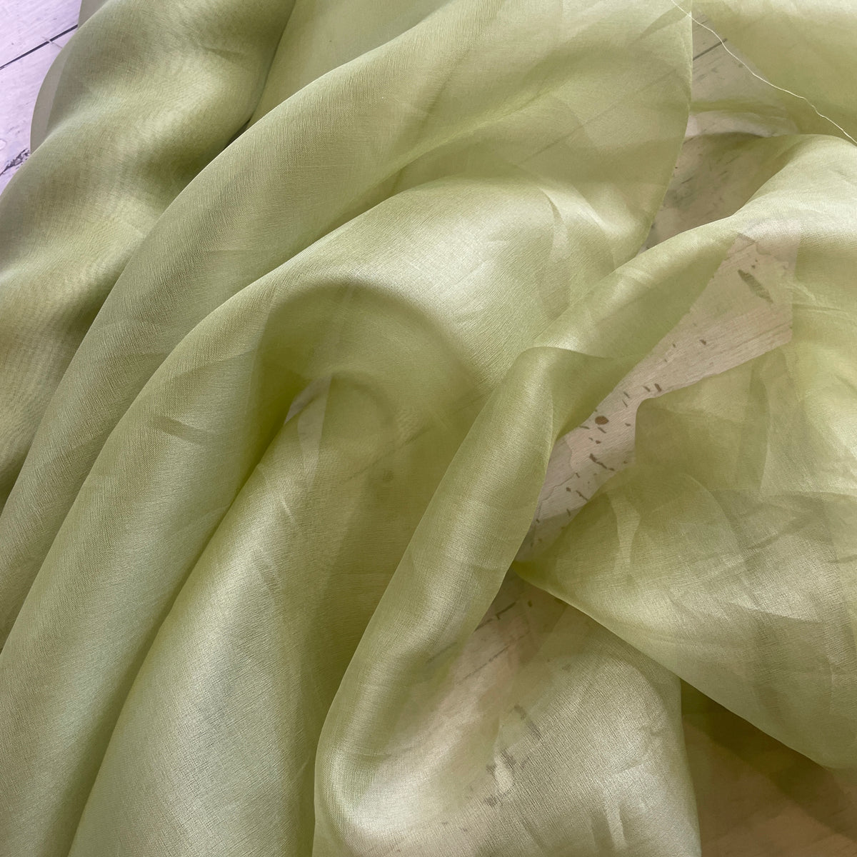 Pistachio  silk organza
