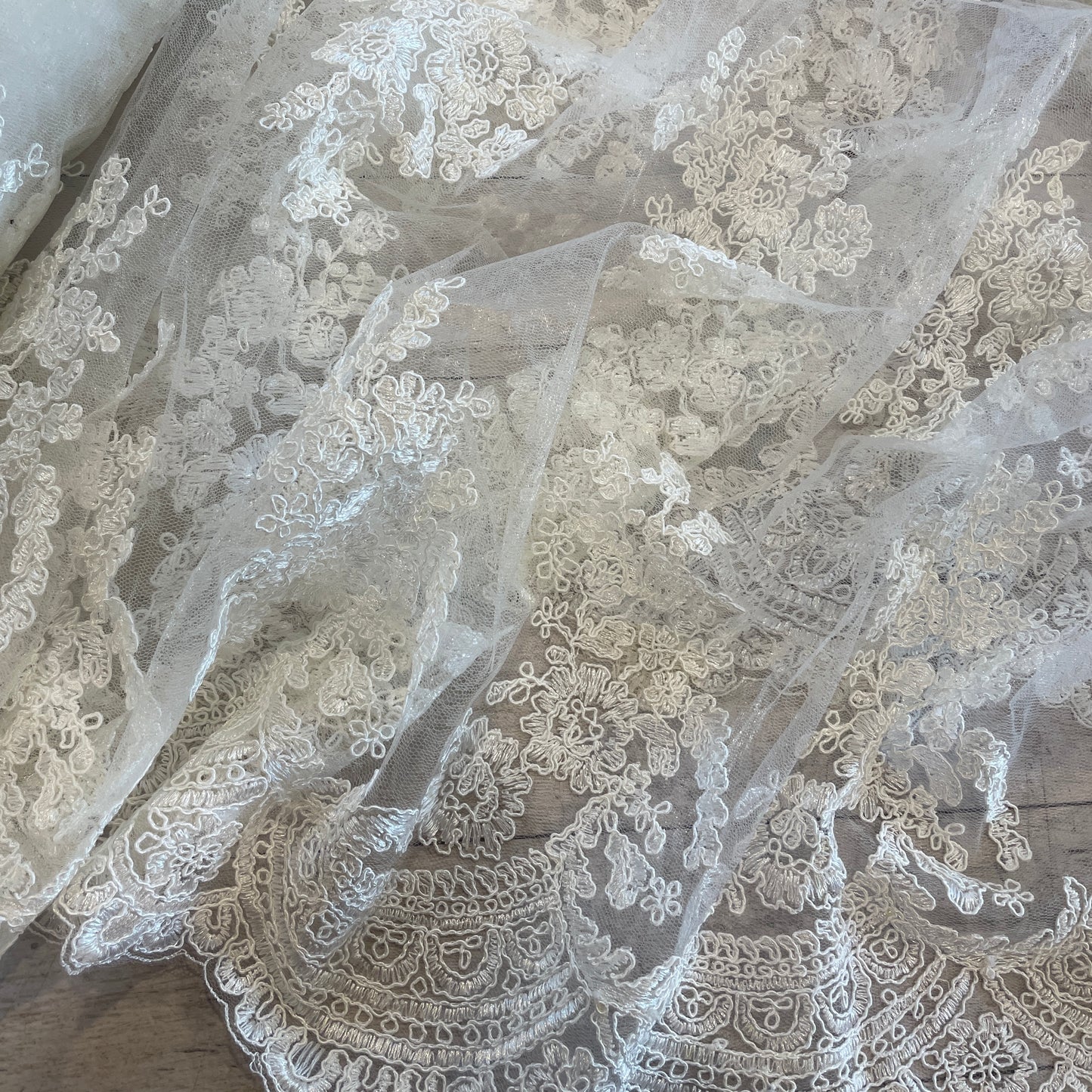 Mia rose corded embroidered tulle