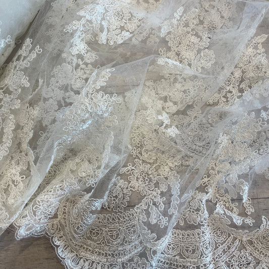 Mia rose corded embroidered tulle