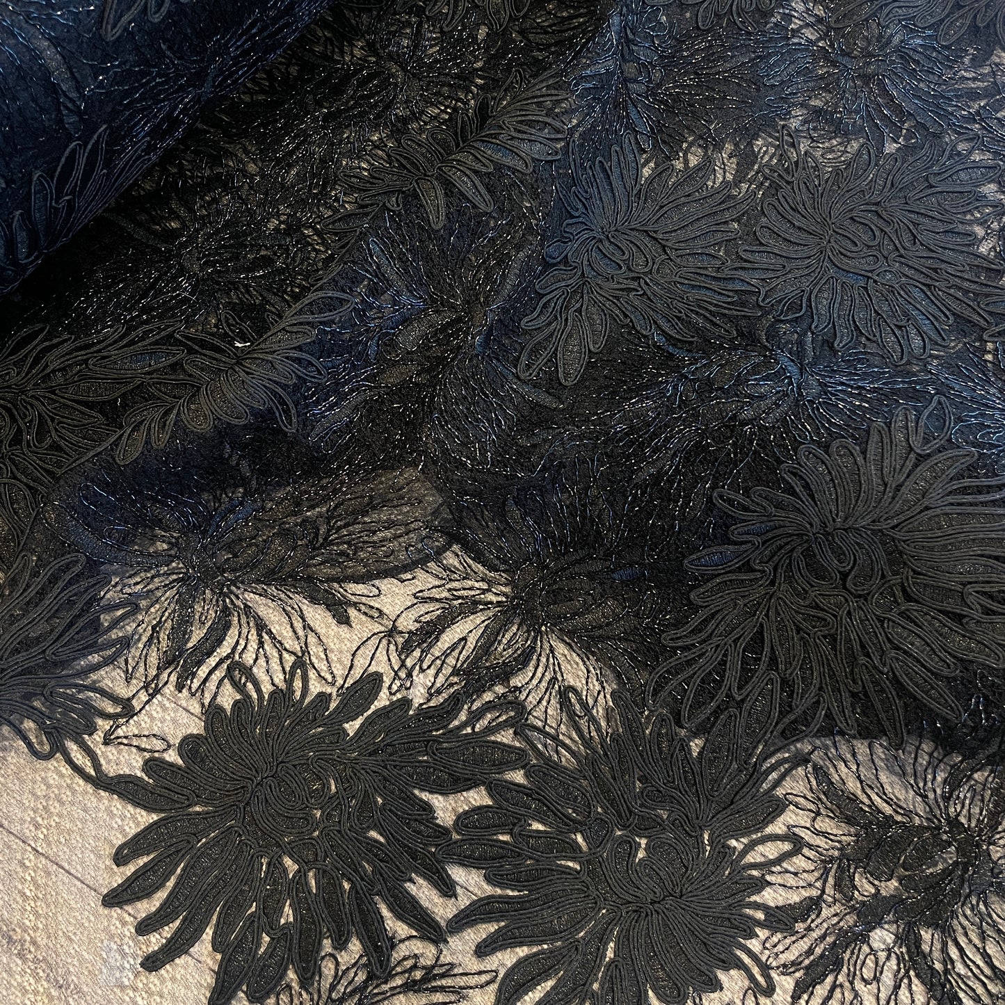 Protea embroidered corded mesh