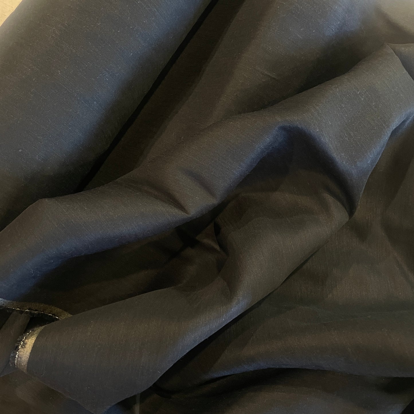 Black stretch linen viscose