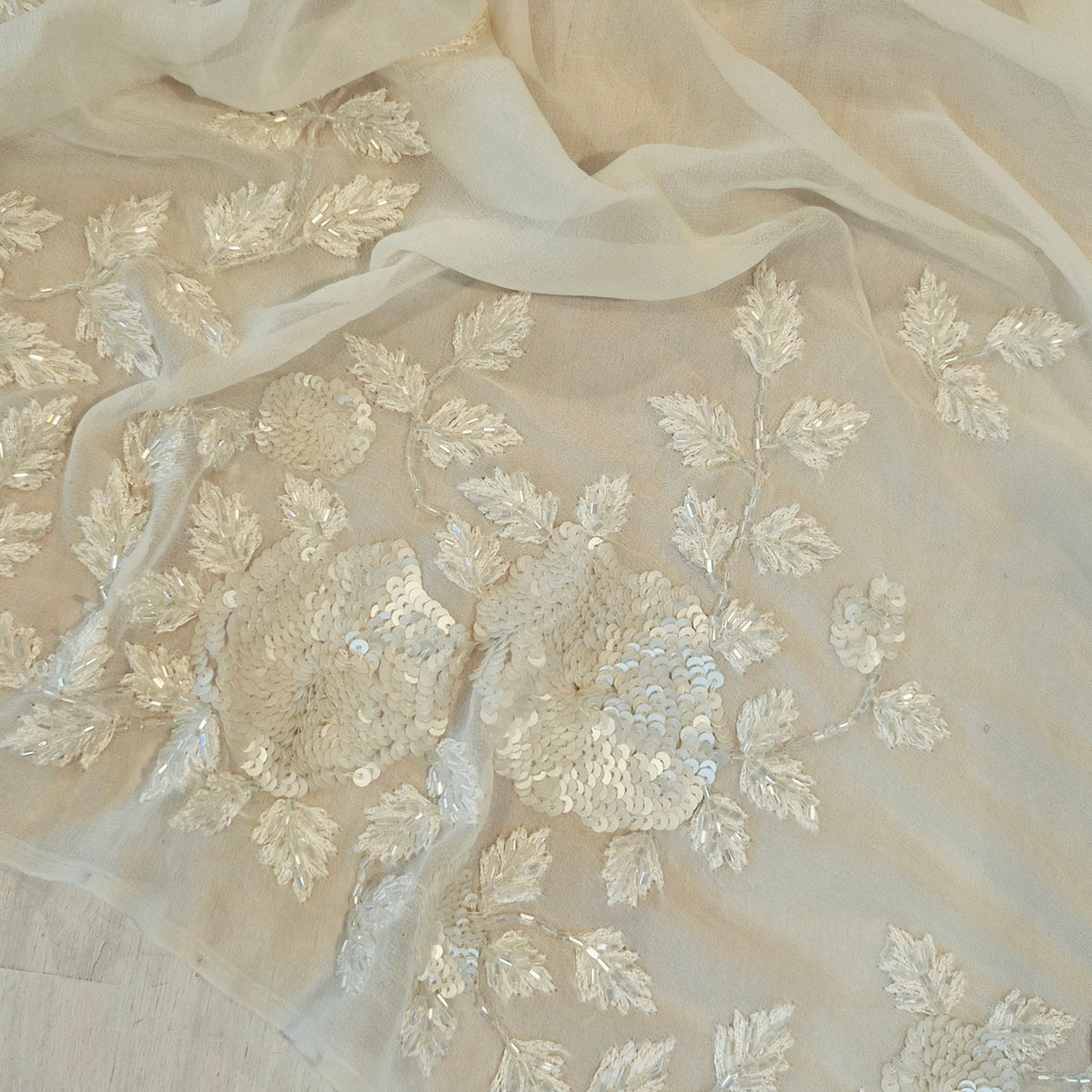 Bouquet sequin beaded silk