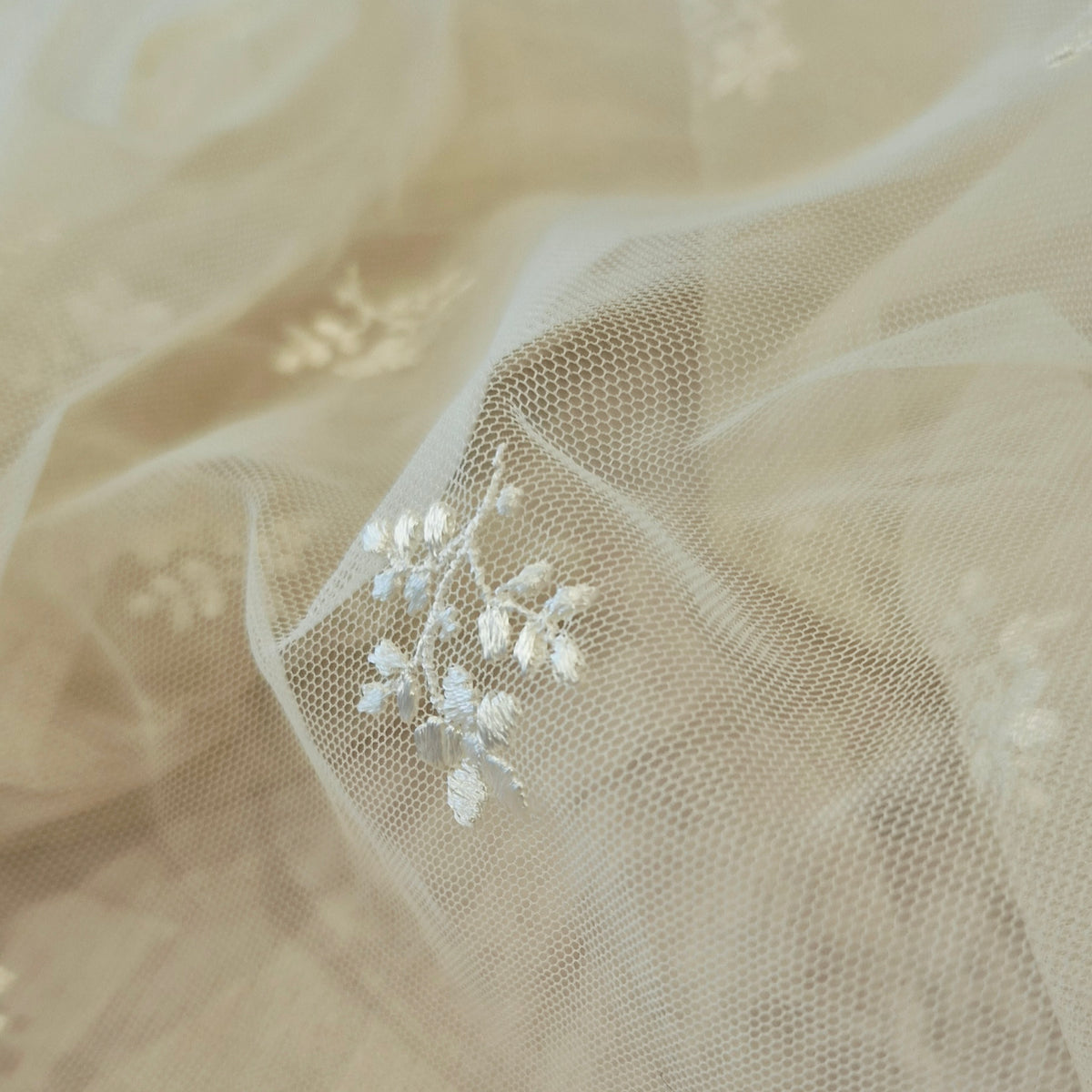 Tiny posies embroidered tulle