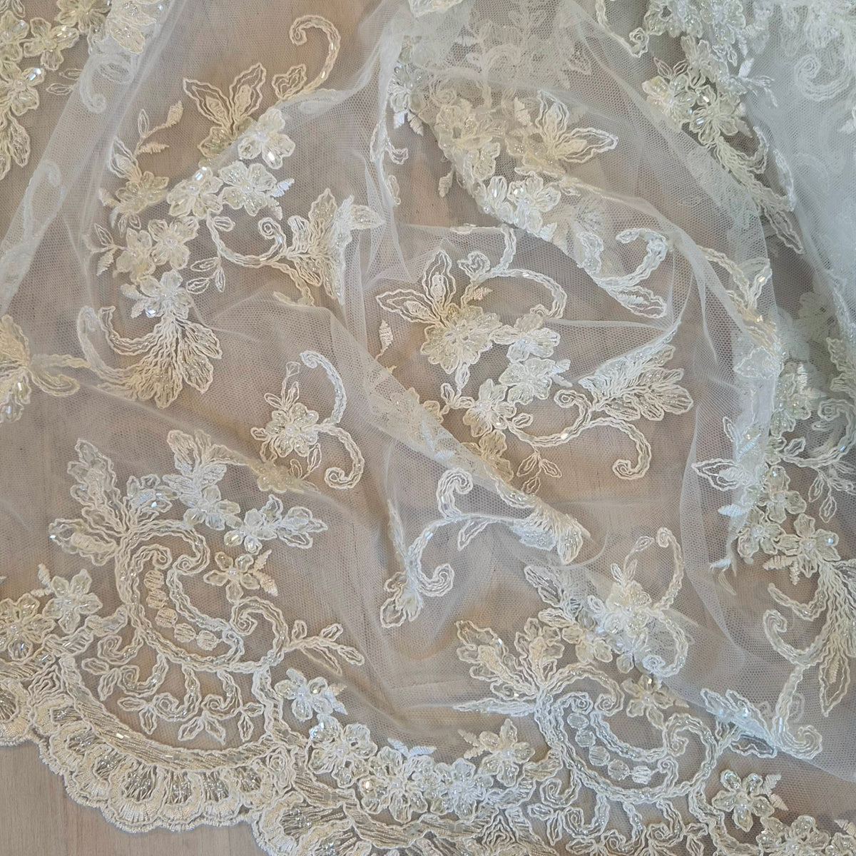 Adoren beaded and embroidered mesh