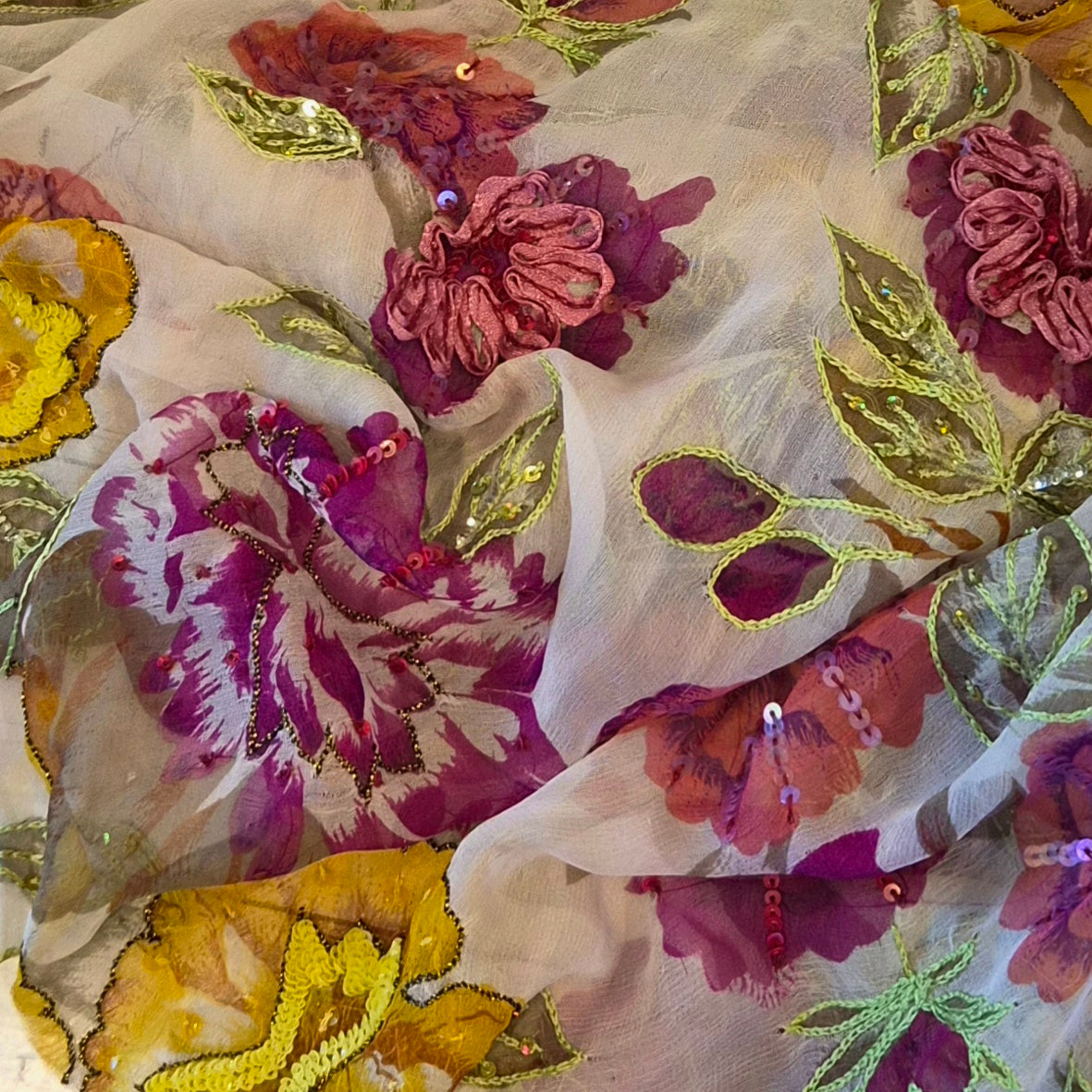 50cm Magic garden silk georgette