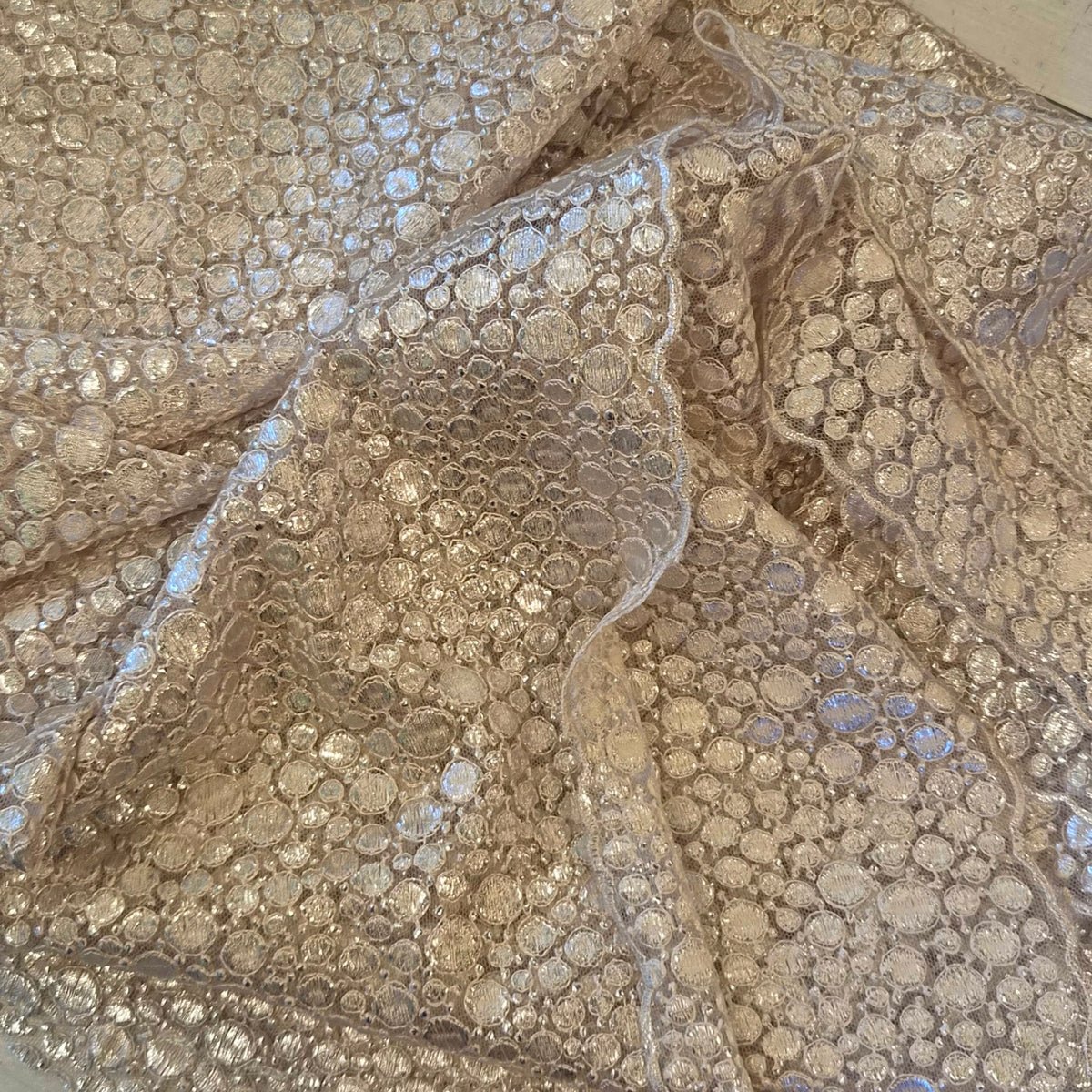 1.3m Moonlight pebbles embroidered tulle