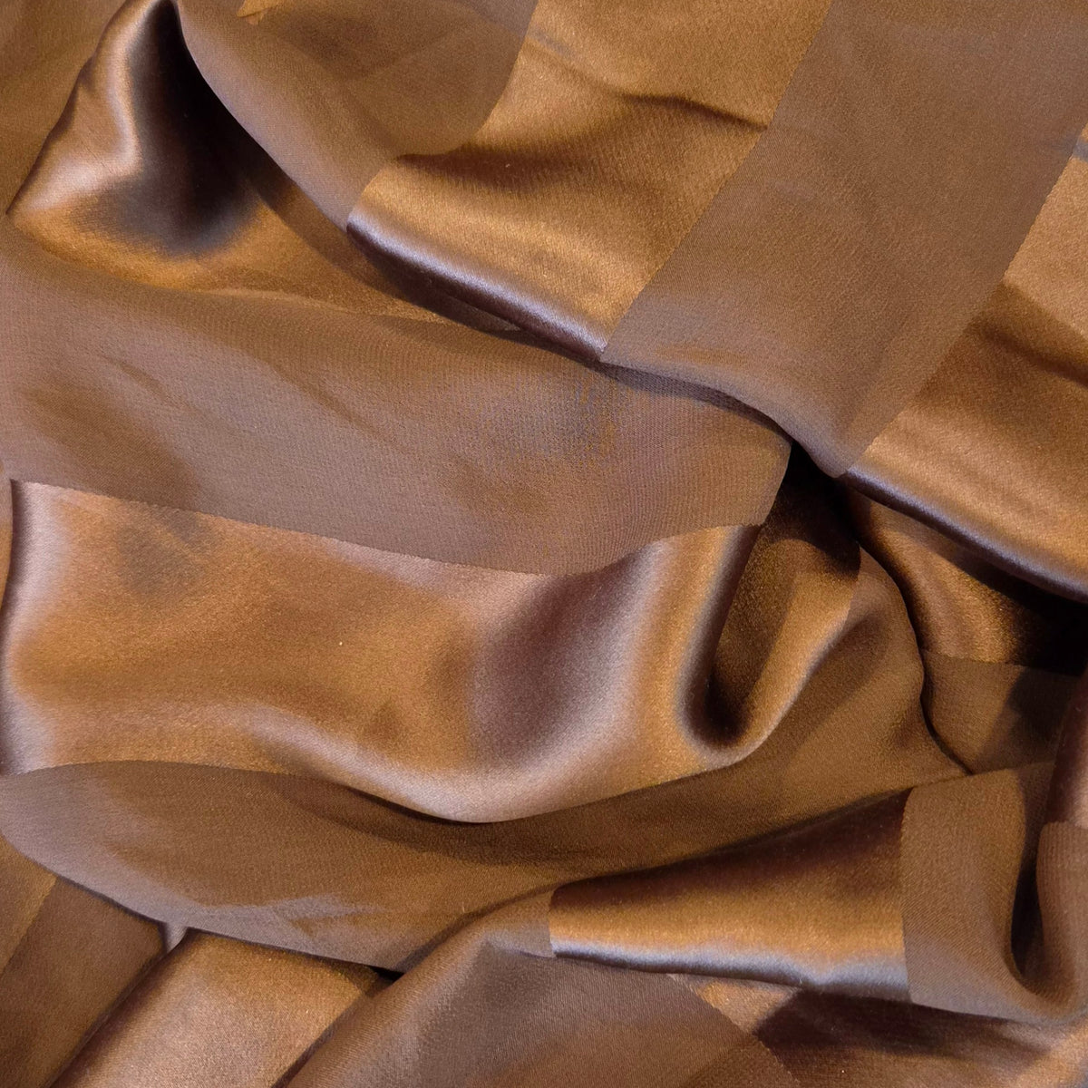 1.6m Chocolate stripe silk satin