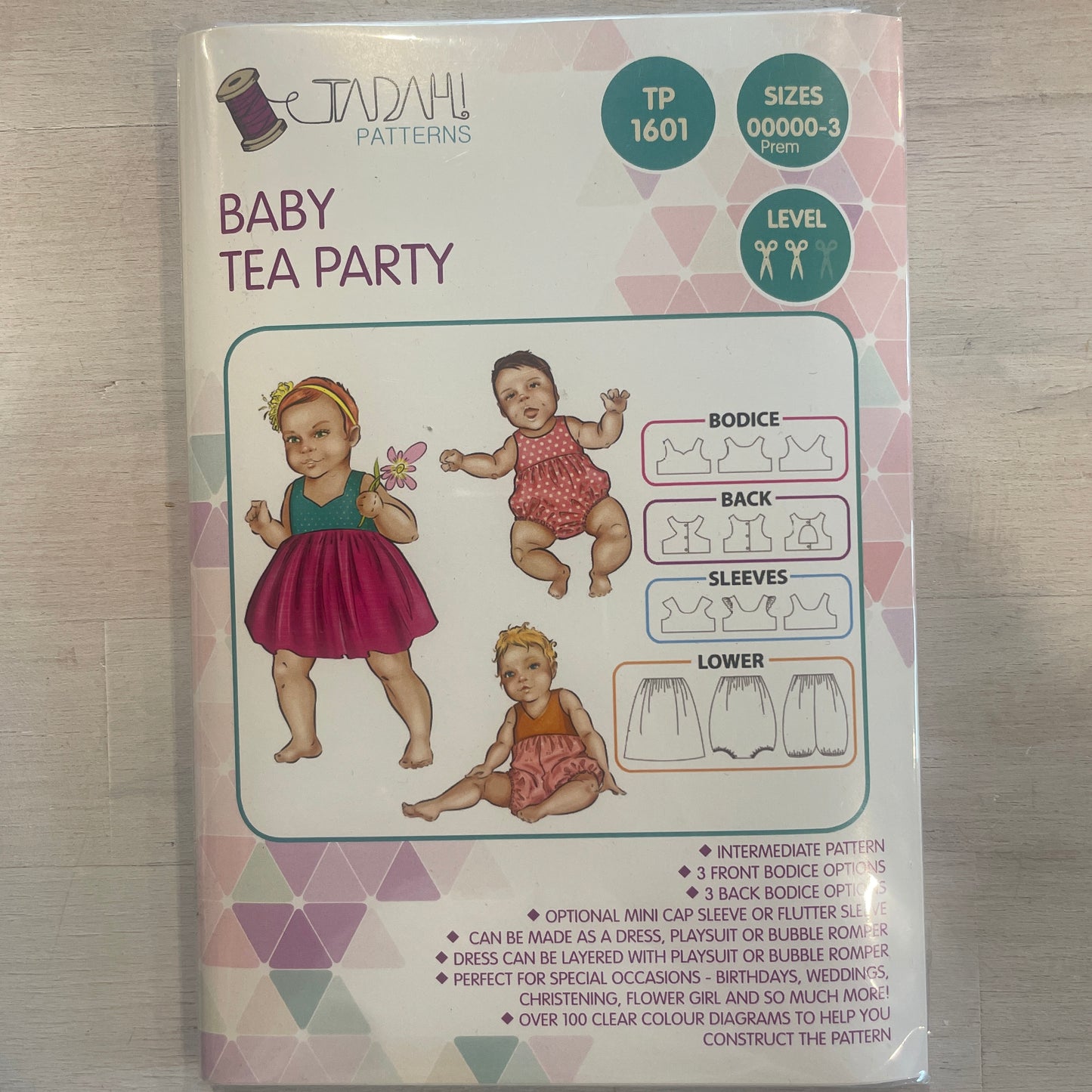 Tadah patterns baby tea party dress and romper